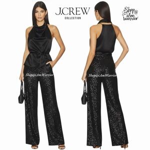 J.Crew Collection NWT sequin sparkle black pants *shop@iamwarrior